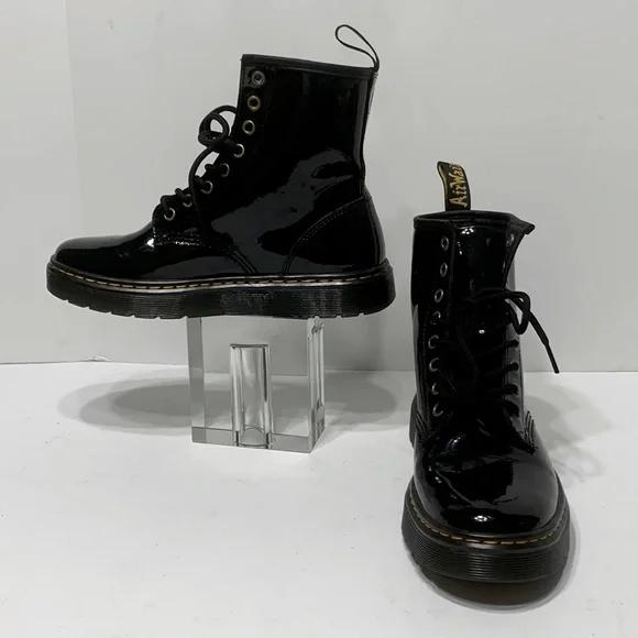 DocMartens Zavala Black Leather Platform Combat Boots Men 7 Women 8 Goth Grunge Doc Martens Zavala ALT, Black Boots, Brand New, Women main image 2